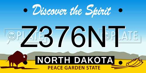 Z376NT North Dakota License Plate