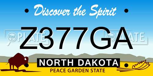 Z377GA North Dakota License Plate