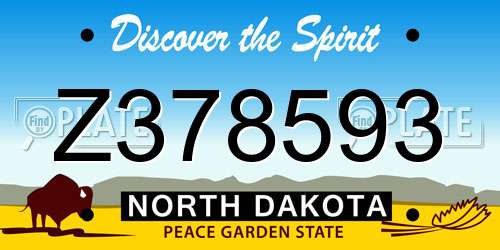 Z378593 North Dakota License Plate