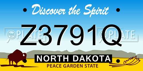 Z3791Q North Dakota License Plate