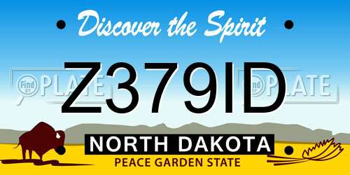 Z379ID North Dakota License Plate