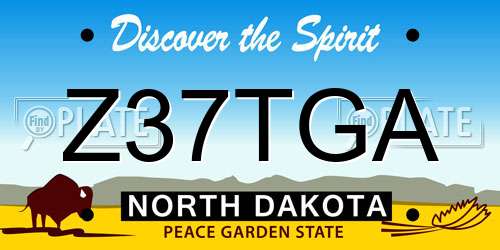 Z37TGA North Dakota License Plate
