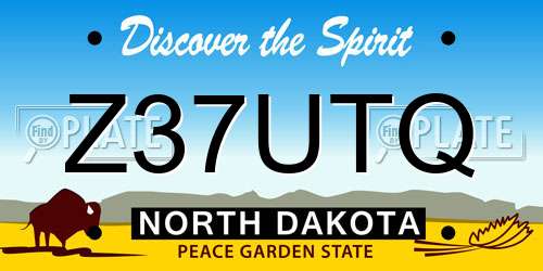 Z37UTQ North Dakota License Plate