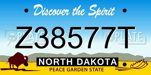 Z38577T North Dakota License Plate