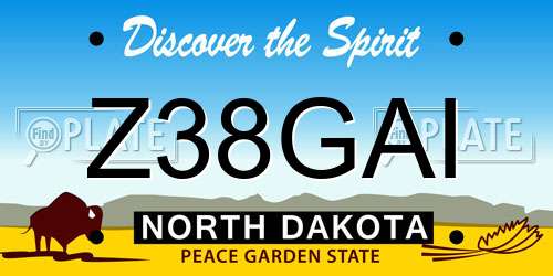 Z38GAI North Dakota License Plate