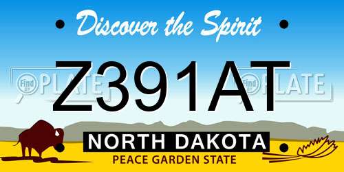 Z391AT North Dakota License Plate