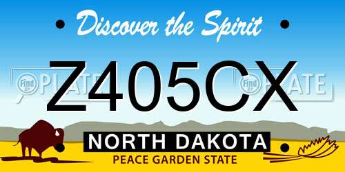 Z405CX North Dakota License Plate