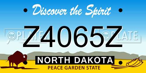 Z4065Z North Dakota License Plate