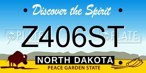 Z406ST North Dakota License Plate