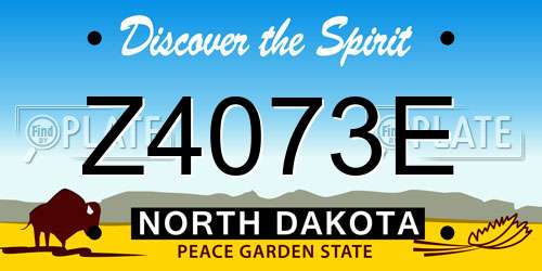 Z4073E North Dakota License Plate