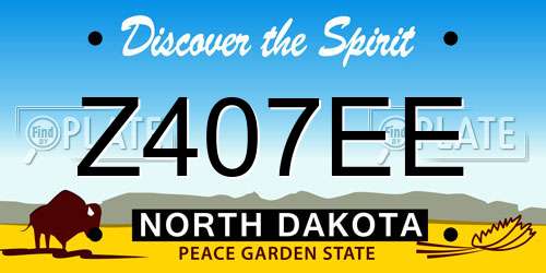 Z407EE North Dakota License Plate