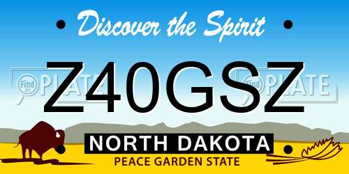 Z40GSZ North Dakota License Plate