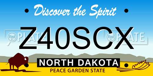 Z40SCX North Dakota License Plate