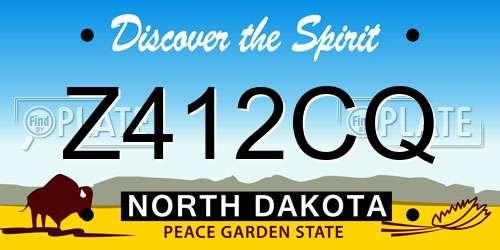 Z412CQ North Dakota License Plate
