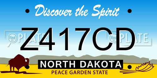 Z417CD North Dakota License Plate