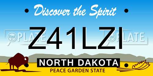 Z41LZI North Dakota License Plate