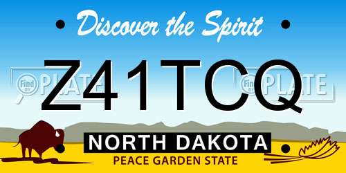 Z41TCQ North Dakota License Plate