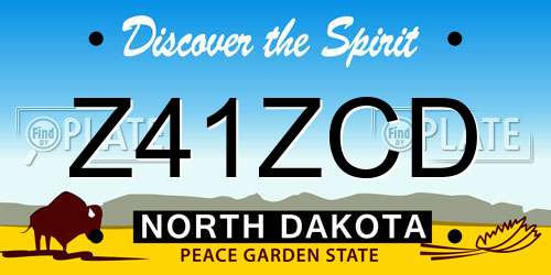 Z41ZCD North Dakota License Plate