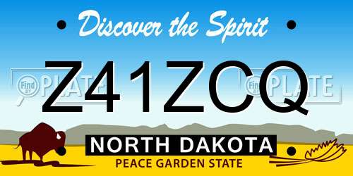 Z41ZCQ North Dakota License Plate