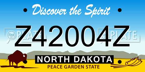 Z42004Z North Dakota License Plate