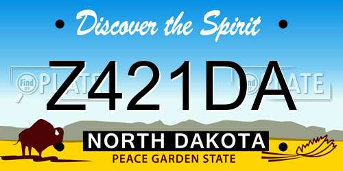 Z421DA North Dakota License Plate