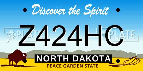 Z424HC North Dakota License Plate