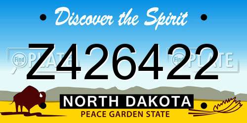 Z426422 North Dakota License Plate