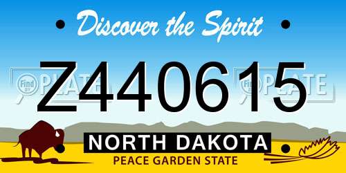 Z440615 North Dakota License Plate