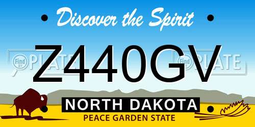 Z440GV North Dakota License Plate