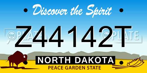 Z44142T North Dakota License Plate
