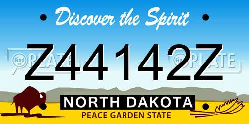 Z44142Z North Dakota License Plate