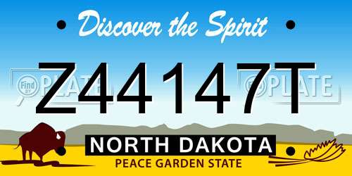 Z44147T North Dakota License Plate