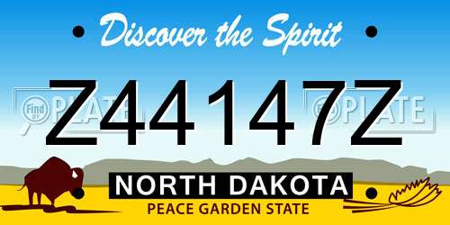 Z44147Z North Dakota License Plate