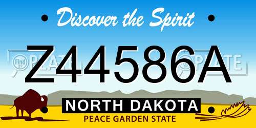 Z44586A North Dakota License Plate
