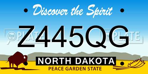 Z445QG North Dakota License Plate
