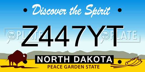 Z447YT North Dakota License Plate