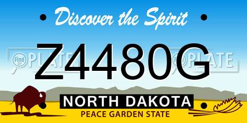 Z4480G North Dakota License Plate