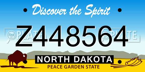 Z448564 North Dakota License Plate