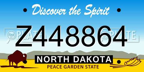 Z448864 North Dakota License Plate