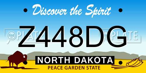 Z448DG North Dakota License Plate
