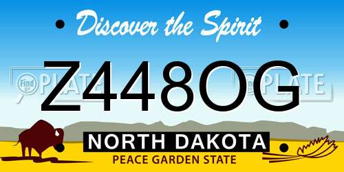 Z448OG North Dakota License Plate