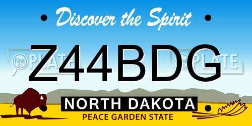 Z44BDG North Dakota License Plate