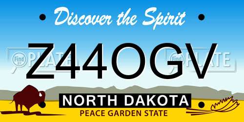 Z44OGV North Dakota License Plate