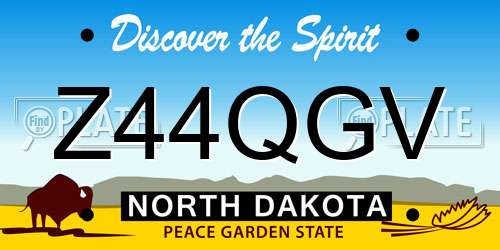 Z44QGV North Dakota License Plate