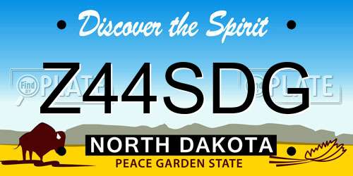 Z44SDG North Dakota License Plate