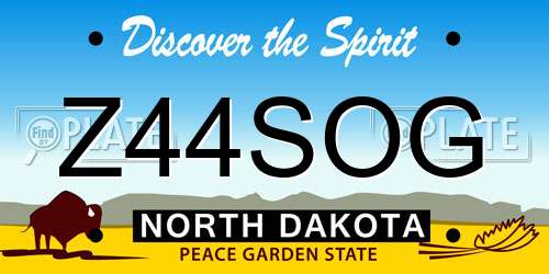 Z44SOG North Dakota License Plate