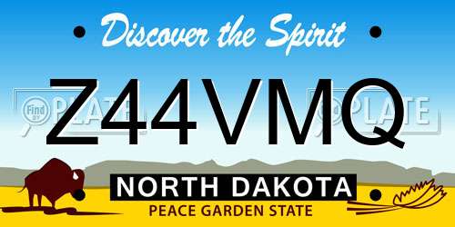 Z44VMQ North Dakota License Plate