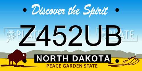 Z452UB North Dakota License Plate