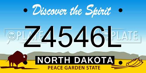 Z4546L North Dakota License Plate