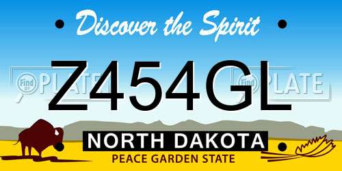 Z454GL North Dakota License Plate